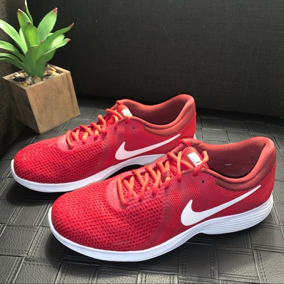 Nike Other - Nike Revolution 4 Running Shoes Red White Men 11.5